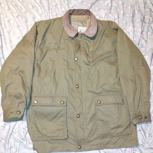 vintage orvis barn chore coat leather collar Men's L.
